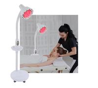 Lampe infrarouge à lumière rouge - 275 W - Rotation à 360 ° et réglage de la hauteur de 49 à 63 pouces - Projecteur thermique de 0 à 115 °C + minuterie de 5 à 60 minutes pour soulager les tensions
