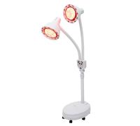 Lampe Infrarouge Chauffante 275W Lumière Rouge Lampe à Chaleur Par la Lumière Infrarouge, Minuterie, Température Réglables, Roue Rotative à 360° pour Thermothérapie Guérir l'inflammation (Double tête)