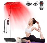 Lampe Infrarouge Professionnelle 126 LED-Hauteur Réglable 30-130cm,4 Niveaux de Luminosité,5 Minuteries,Col de Cygne 360° avec Lunettes Pour apaiser les muscles du visage et le corps