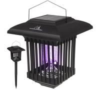 Lampe décorative solaire à LED 2 en 1 Maclean avec piège à insectes Lampe anti-moustiques avec lumière UV 2 modes de fonctionnement IP44