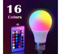 Lampe intelligente avec télécommande à 24 touches, lumière d'ambiance, 16 couleurs, ampoule RGB LED multicolore E27, 220V, éclairage domestique à intensité variable 1pc