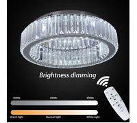 Lampe intelligente moderne cristal LED plafonnier dimmable télécommande suspension pour salon salle à manger hall d'entrée chambre