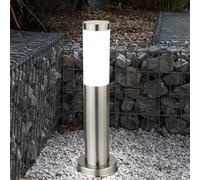 Lampadaire extérieur LED lampe d'allée argent acier inoxydable lampe de jardin lampadaire lampe de terrasse lampe de socle, 11W 1055lm blanc chaud, DxH 12,7 x 45 cm