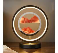 Lampe jeu art sable en mouvement, lampe sable mouvant 3D avec lumière LED, lumière peinture sable rotative à 360 °, veilleuse paysage sable mer profonde avec télécommande, décoration de bureau(Color:M
