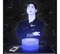 Lampe Jin deco chambre fille Lampe 3D Jin objet k-pop Corée Pop Coréene idée cadeau décoration lumière tamisée veilleuse deco bureau. Idée Cadeau Noel adolescent original TOP