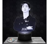 Lampe Jin deco chambre fille Lampe 3D Jin objet k-pop Corée Pop Coréene idée cadeau décoration lumière tamisée veilleuse deco bureau. Idée Cadeau Noel adolescent original TOP