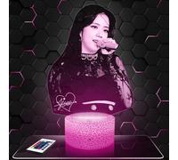 Lampe Jisoo BlackP deco chambre fille Lampe 3D Jisoo BlackP objet K-pop Corée Pop Coréene idée cadeau décoration lumière tamisée veilleuse deco bureau. Idée Cadeau Noel adolescent original TOP