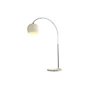 CCLIFE Lampe Lampadaire à arc salon courbée, Lampe arceau moderne en chrome Lampadaire sur pied marbre, Couleur: Blanc, réglable en hauteur 145-220cm