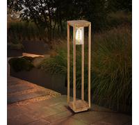 Lampe Lampadaire à de Jardin Aluminium IP44 Optique Bois Hauteur 80 CM