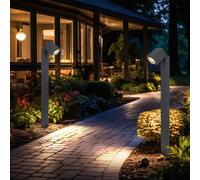 Lampe Lampadaire Borne Lumineuse Lampe de Jardin Anthracite IP44 Mobile 2er Set