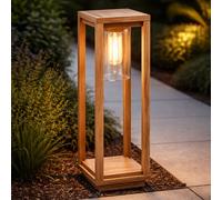 Lampe Lampadaire Borne Lumineuse Optique Bois Aluminium LED Itinéraires Jardin