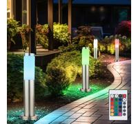 Lampe Lampadaire Borne Lumineuse RGB LED Télécommande Dimmable Inox 4x