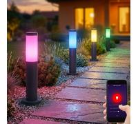 Lampe Lampadaire Borne Lumineuse Smart RGB LED Anthracite Tdc App Dimmable 4x
