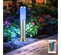 Borne Lumineuse Lampe D'Extérieur Lampadaire Inox LED Dimmable Télécommande RGB
