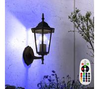 Lampe Lanterne Applique Murale Dimmable Télécommande Jardin Aluminium RGB LED