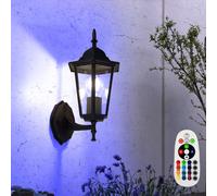 Lampe Lanterne Applique Murale Dimmable Télécommande Jardin Aluminium RGB LED