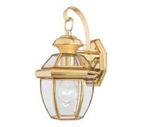 Lampe Lanterne Applique Murale Laiton Verre Hauteur 31,1 CM Classique de Jardin