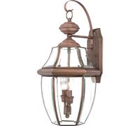 Lampe Lanterne Applique Murale Laiton Verre Hauteur 53,1cm Classique 2 Cuivre