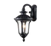Lampe Lanterne Murale Applique Extérieure Balcon E27 Verre Clair Aluminium Noir