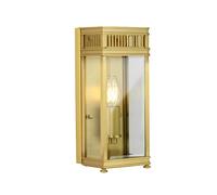 Lampe Lanterne Murale Applique Verre Transparent Laiton Brossé Balcon Extérieure