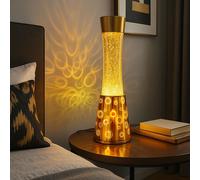 Lampe Lava Glitzerleuchte Paillettes Couleur Or Verre 3D Effet Aluminium LED