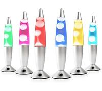 Lampe Lave LED Multicolore en Forme de Fusée - Mouvement liquide de Cire Magma - Veilleuse Led à mouvement Cire - Verre Robuste - Eclairage LED avec 7 Couleurs Alternatives