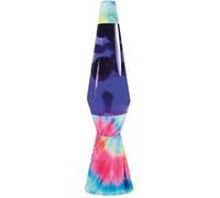 fisura. - Lampe à lave bale tie dye. Base de tie dye, liquide violet et lave violette. Lampe d'ambiance originale. Avec ampoule de rechange. 11 cm x 11cm x 40 cm.
