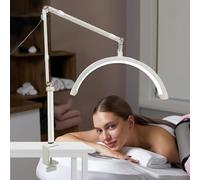 Lampe LED 110V/240V Extension De Cils - 20W Demi Lune Onglerie Table, Professionnel Sur Pied pour Le Soin Des Yeux (Blanc)