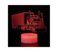 Lampe LED 3D à illusion d'optique en forme de camion tracteur, veilleuse 3D, décoration de chambre à