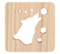 Lampe LED 3D en bois,Loup veilleuse,Lampe 3D en bois,Lampe de nuit en bois