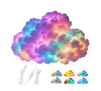 Lampe LED 3D en forme de nuage de tonnerre - Alimentée par USB - Décoration à faire soi-même avec effets multicolores activés par la voix pour chambre à coucher et salle de jeux