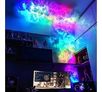Lampe LED 3D Nuages d'Orage, Nuages de 4,88 m avec Bande Lumineuse Multicolore à Couleurs changeantes, Lampe créative Nuages d'Orage, plafonnier/Applique Murale Nuages