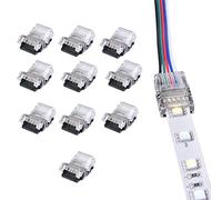 Lampe LED 5 broches 12 mm non étanche avec connecteur RGB RGBW rgbww 2812 3528 5050 avec connecteur terminal