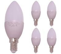 Lampe LED à basse tension E14, C35 Safe Voltage DC 12V 24V, Ampoules Candelabra 350LM Blanc chaud 3000K, Halogène 30W de remplacement 3W, CRI> 85 avec boîtier WeiXuan givré, Paquet de 5