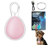 Lampe LED à clipser pour collier de chien, pour promenade nocturne, breloque rechargeable qui brille dans le noir, étanche IP67 pour la course de nuit, le cyclisme, la randonnée, le camping (rose)