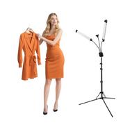 Lampe LED à double bras, 40 W, lumière éclaircissante avec trépied télescopique stable, de 3000 K à 6000 K, éclairage vidéo LED à double bras avec clip universel pour smartphone, pour maquillage