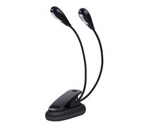 Lampe LED à Double Bras Réglables à Clipser pour Pupitre, Lecture de Nuit, Travaux D'entretien, Mini Lampe Portable pour Utilisation sur Support de Table (8 perles LED)