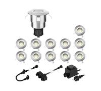 ledscom.de Lampe LED à encastrer au sol Atria pour l'extérieur aluminium blanc chaud, 14lm chacune, IP65, 40mm Ø 12er Set