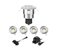 Lampe LED à encastrer au sol Atria pour l'extérieur aluminium blanc chaud 14lm
