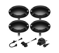 Lampe LED à poser au sol Bunda 2 flammes noire pour extérieur carrossable