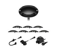 Lampe LED à poser au sol Bunda 2 flammes noire pour extérieur carrossable