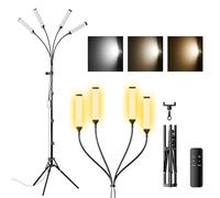 Lampe LED à quatre bras pour photographie, esthéticienne pour extensions de cils avec support de téléphone/lampadaire/lumière de cils pour maquillage/tatouage/selfie/enregistrement vidéo/photographie