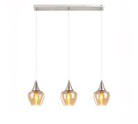 Lampe LED à suspendre à 3 flammes Lampe à suspendre en verre Rétro Lampe de salle à manger Abat-jour en verre, métal, 3x 4W 3x 320lm blanc chaud, LxlxH 65x15x150 cm