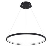 Lampe LED à suspendre de table à manger Ring noir Lampe LED à suspendre de salle à manger, 1x 29W 1400lm 3000K, DxH 60x120 cm