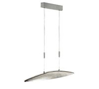 Lampe LED à suspendre, interrupteur à touche, réglable en hauteur, métal nickel mat, 25W 3000lm blanc chaud, blanc neutre, LxH 105x165 cm