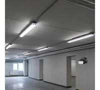 Lampe LED à vasque avec détecteur de mouvement Lampe pour locaux humides avec capteur Lampe LED pour garage capteur, IP65, 1x LED 36W 4320Lm lumière du jour, L 120cm, set de 6 pièces