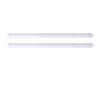 Lampe LED anti-humidité blanche pour atelier, éclairage industriel IP65, plastique, 1 LED 48 W, 5 760 lm, 4 000 K, blanc neutre, L x l x H 150 x 6,5 x 5,8 cm, lot de 2
