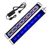 Lampe LED Aquarium,Minuterie Lampe D'aquarium,3 Modes de Aquarium Éclairage Réglables,Rampe LED Étanche avec Contrôleur,Full Spectrum Fish Tank Light pour Aquariophilie,90cm,25W