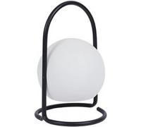 AltoBuy Lampe LED Boule Blanche Intérieur/Extérieur Poignée Socle Métal Noir - SANTORIN