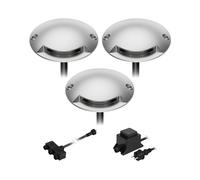 ledscom.de Lampe LED de sol en saillie Bunda, 1 flamme, pour l'extérieur carrossable, blanc chaud, set de 3 pièces